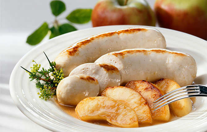 白香肠是德国南部巴伐利亚州的特产,因为外表是白色而得名.