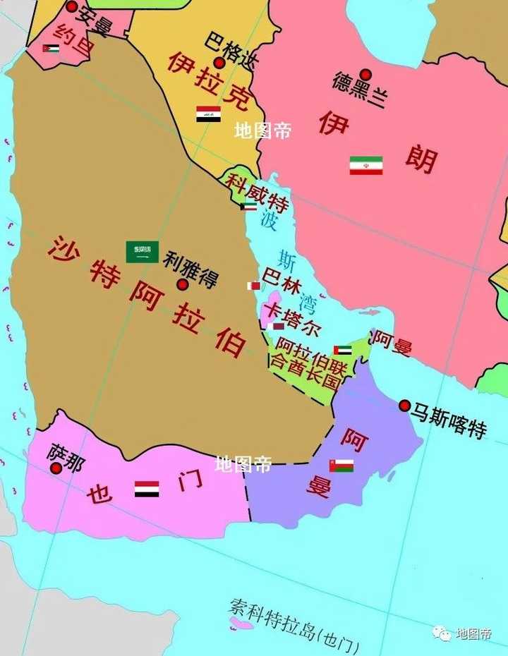 科威特地图位置高清图片